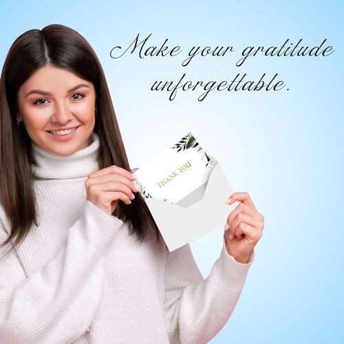 Image of Oaklyn 48 Pack Thank You Cards with Envelopes 4 inchx 5.25 inch for Weddings, Baby Shower, Birthday Parties, Business, and Graduation Thank You Cards Blank - Floral