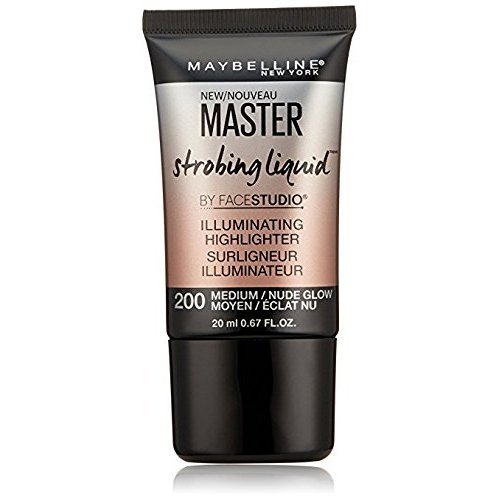 Maybelline Master Strobing Liquid Illuminating Highlighter, 200 Medium Nude Glow, 0.67 Fl Oz - Pack of 2
