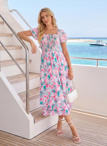Image of GRACE KARIN Womens Summer Floral Maxi Dress 2026 Flowy Wedding Guest Dress A Line Boho Dresses Fashion Clothing with Pockets