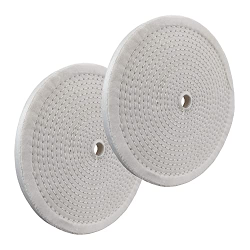 8" Polishing Buffing Wheel for Bench Grinder, 1/2" Thickness, 5/8" Hole 2pc