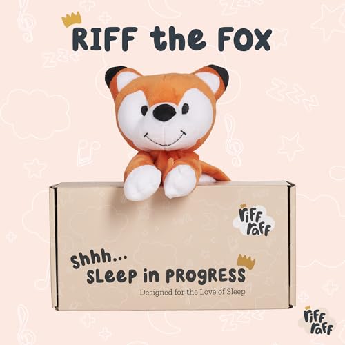 Riff Raff Sleep Soother Sleep Aid Lullaby for Newborn/Baby 0+ Months, Portable White Noise Plush Sound Machine, Heartbeat & White Noise Plush, Washable Stuffed Animals for Babies w/Velcro Strap - Fox - Image 4
