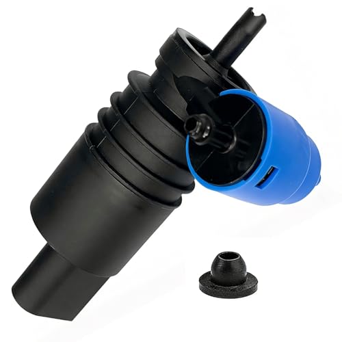 KoiLuvGo Windshield Washer Fluid Pump Replacement with Grommet Spray Front Windshield Wiper Pump Motor for BMW Chevrolet Ford Jeep Dodge Chrysler Volkswagen Audi OEM #1J6955651 1K6955651 1T0955651A