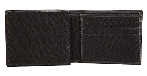 Harley-Davidson Men's Patch Cotton Canvas & Leather Bi-Fold RFID Wallet - Black2