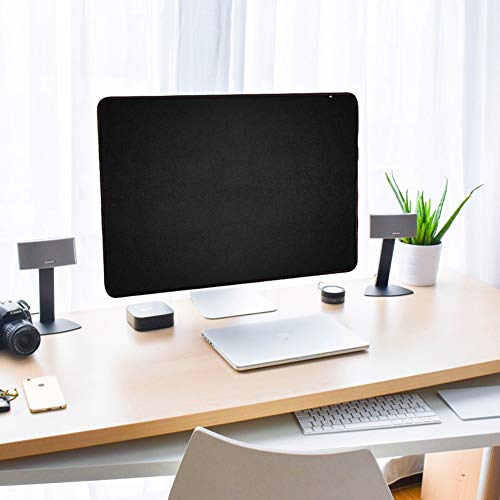 Txesign Monitor Dust Cover, Pu Leather Pc Computer Monitor Screen Display Protector With Rear Pocket For Imac 27 Inch Slim A1862/A1419 (27", Black) #TOP6