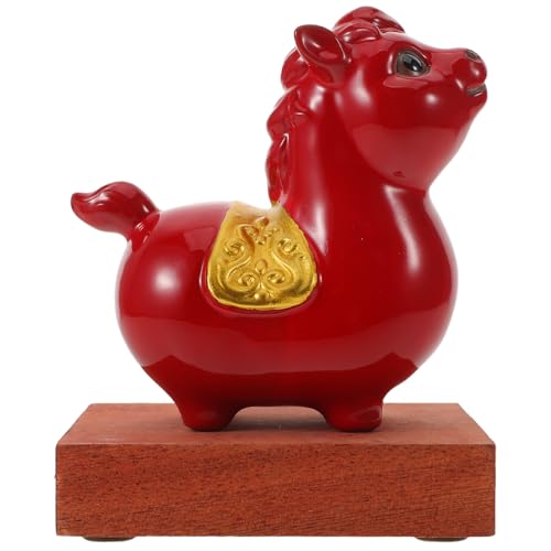 Cheval en céramique rouge artisanal : une statue élégante et durable
