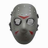 Paquete: 1X máscara Worldshopping4U Nueva Cara Completa protección máscara al Aire Libre Jason Metal de Malla para Tactical Paintball OD Green