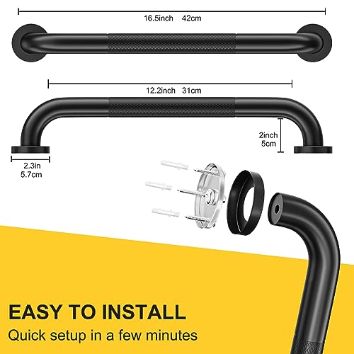 image for FANHAO 2 Pack Shower Grab Bar, 16 Inch Stainless Steel Bathroom Grab B