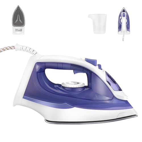 Dampfbügeleisen 2400 Watt, Yabano Keramik-Bügelsohle Bügeleisen mit Extra-Dampfstoß, Selbstreinigungs & Sprühwasserfunktion, Antikalk-System, 350ml, Tropfstopp, Vertikaldampf Grün