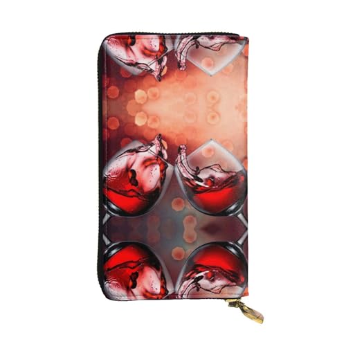 Portefeuille vintage en cuir Cheers noir pour amateur de vin rouge