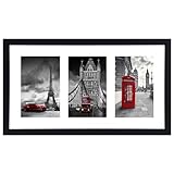 Fixwal 8x14 Collage Picture Frame with Three Openings for Displaying 4x6 Pictures, 4x6 Picture Frame Collage, Gallery Wall Frame, Multi Picture Frames for Wall Decor