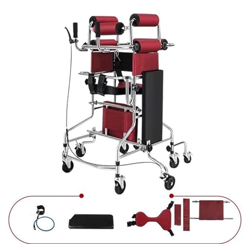 大人用スタンディングウォーカー、ポータブル下肢トレーニングスタンディングウォーカー、8輪アンチティルト、障害者用高さ調節可能ウォーカー補助具 (色 : A+B、サイズ : 150-180CM) (A 150*180CM)
