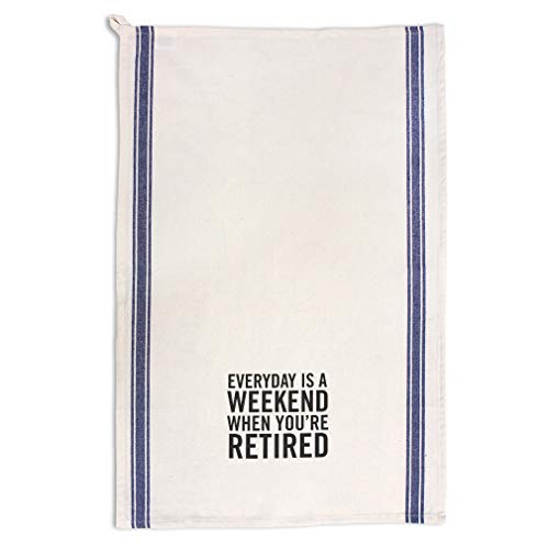 Custom Decor Kitchen Towels Everyday Is Weekend When You're Retired Inspiration & Motivation Retirement Cleaning Supplies Dish Towels Blue Stripe Design Only #TOP27