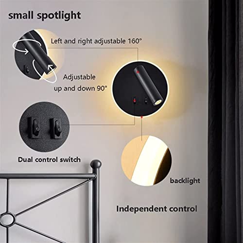 Lámpara de pared con control de doble interruptor ideal para leer en la cama confortablemente 5