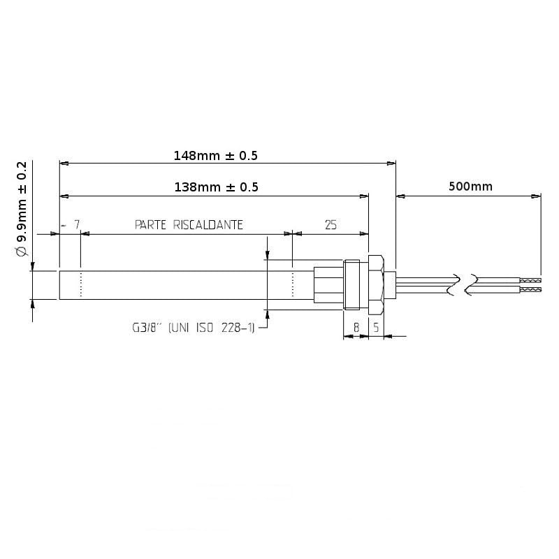 Bougie pour poêles à granulés COMPATIBLE CADEL réf. 4D145181040