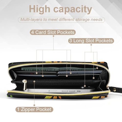 Leather Women's Wallet, Large Capacity Card Holder, Multi-layer Pockets, Travel Ready, Weedleef4