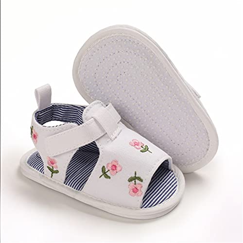 EnJoCho Infant Baby Girls Summer Hollow Sandals Flower Soft Sole Newborn Toddler First Walker Crib Dress Shoes Prewalker3