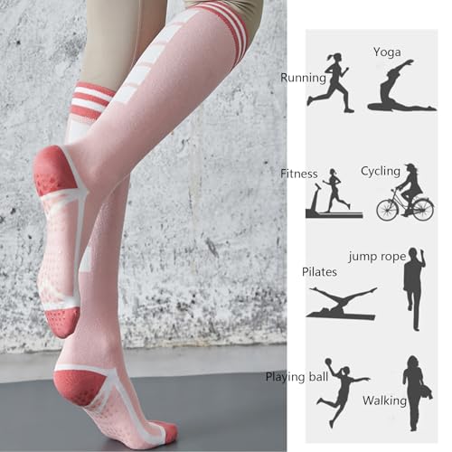 Image of Non Slip Yoga Socks Womens Pilates Grip Socks Barre Gym Athletic Socks for Women