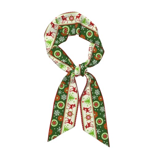 FYQZVI Christmas Ribbons Purse Scarf Handbags For Women Scarfs Bags Band Hair Neck Scarves Silky Long Thin Satin Headscarf Fashion