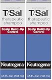 Neutrogena T/Sal Therapeutic Shampoo for Scalp Build-Up Control with Salicylic Acid, Scalp Treatment for Dandruff, Scalp Psoriasis & Seborrheic Dermatitis Relief, 4.5 fl. oz (Pack of 2)