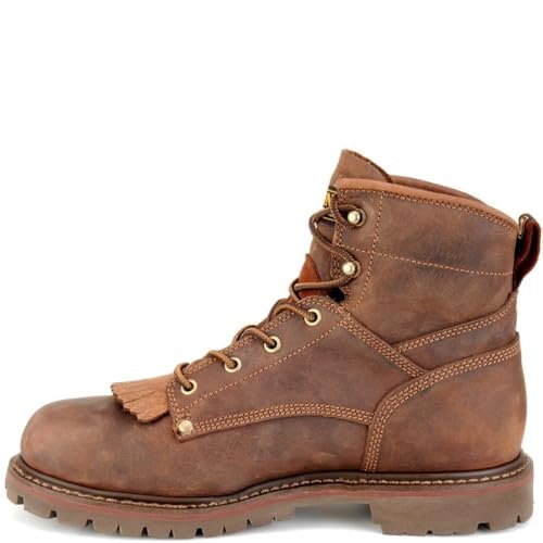 Carolina 28 Series 6" Soft Toe Waterproof Work Boots for Men - Cigar Leather Upper, AG7 Footbed, Removable Kiltie, EH-Rated3