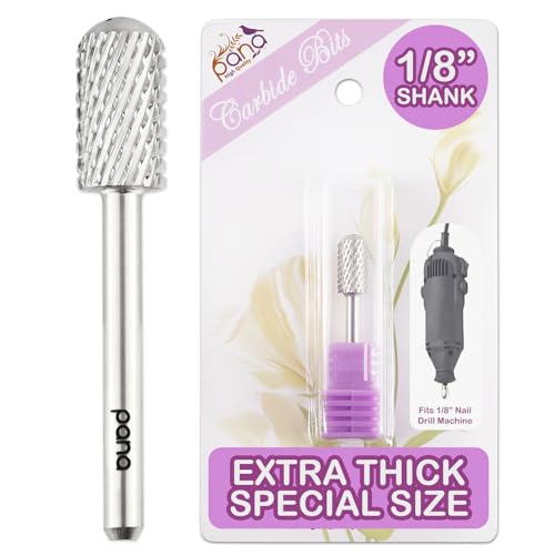 Broca de carburo PANA para manicura y pedicura 1/8 pulg miniatura 1