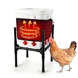 TECKZOON Automatische Hühnertränke 12 L mit Thermohaube, 8 Tränkenäpfen & Auto-Wassernachfüllung, 3 Installationsoptionen, Frostschutz Geflügeltränke für Winter & Stall