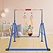 GLANT Gymnastics Bar for Kids with Rings Set, 7 Heights Adjustable Easy Folding Gymnastic Training Bar Kids Monkey Horizontal Bars - Max Load 300LBS