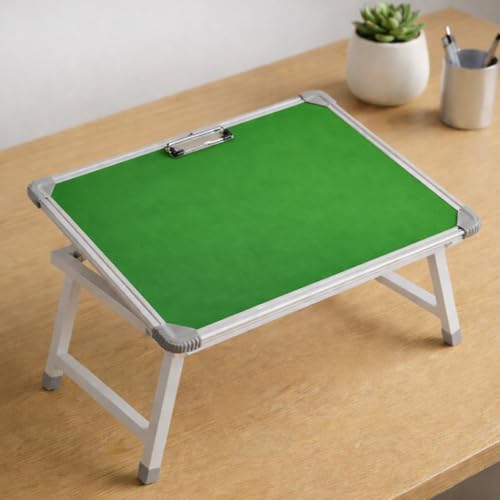 Image of YAJNAS Multipurpose Portable Study Laptop Table (15 x 26 Inch) | Height Adjustable Foldable Lap Desk Bed Table for Kids Students Home Office Online Classes Study Learning - Parrot Green