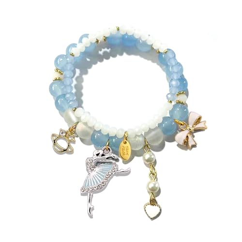 Image of Ballerina Bracelet Dance Recital Bracelet Ballerina Blue Bracelet Cute Ballerina Dance Beaded Bracelet Ballerina Friendship Bracelets Ballerina Party Jewellery