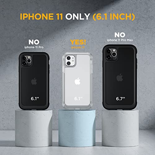 Image of Miracase Glass Series for iPhone 11 Case 6.1 inch, Upgraded Full-Body Rugged Phone Bumper Case Cover with Built-in 9H Tempered Glass Screen Protector and Camera Protector, Matte Clear