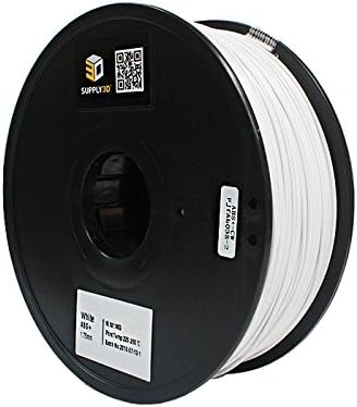 SUPPLY3D ABS+-1KG1.75-WHT ABS PLUS 3D FILAMENT, DIMENSIONAL ACCURACY +/- 0.05 MM, 1 KG SPOOL, 1.75 MM, WHITE