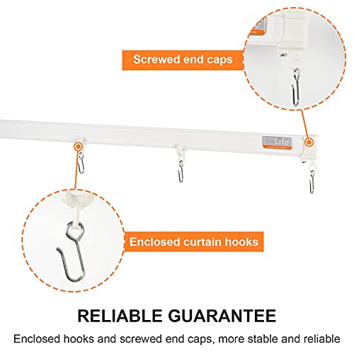 Kxlife Flexible Ceiling Curtain Track, Bendable Room Divider Curtain Track Systems(8 Ft), Curved Track Rail, Rv Curtain Track, Shower Curtain Rail 2Nd Generation #TOP2