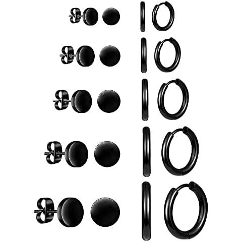 ALEXCRAFT 10 Pairs Black Earrings Set Cover