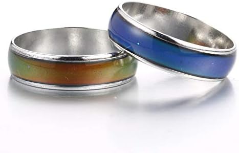 6mm Color Changing Ring Mood Emotion Temperature Index Copper Color Change Ring for Women Men