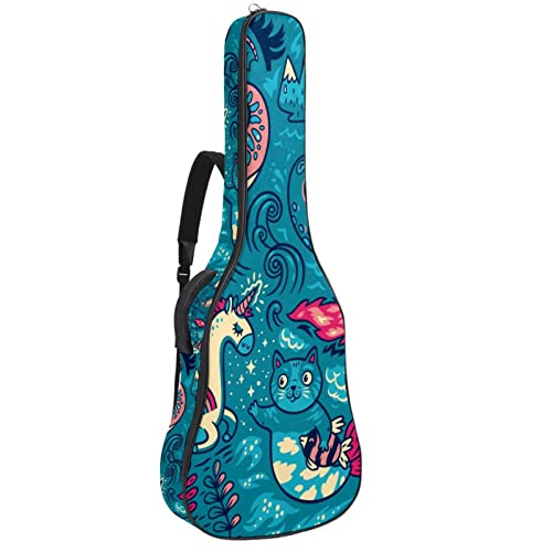 Sac à dos imperméable pour guitare acoustique housse tropicale 42.9 pouces avec organiseur