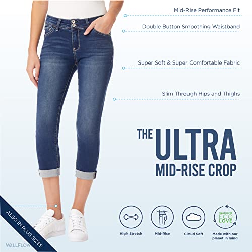 WallFlower Jeans for Women Ultra Crop 23.5” Inseam Mid-Rise​​ Insta Soft Denim, Juniors Jeans, Florence, 11 — view 4