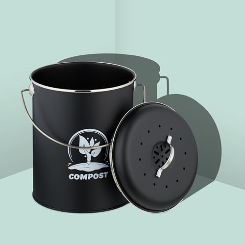 Caneca de basura para cocina de hierro 5.5 L negra miniatura 3