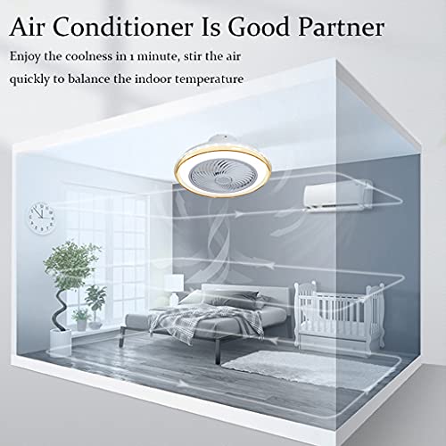 Lustre ventilateur de plafond avec éclairage LED de forme cercle télécommandé - 5