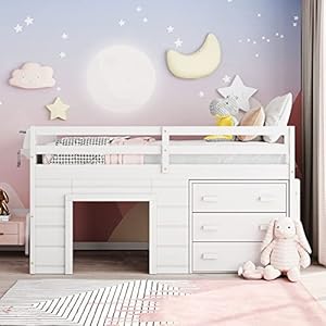 Ballcasttwinsizelowloftbedwithsafetyguardrailstairwoodenbedframewcabinetshelfsolidconstructionnospringboxneededfurnituresetforboysgirlskeensstudybedroomwhite  Urban Country Home Decor Ball cast twin size low loft bed with safety guardrail stairwooden bedframe wcabinet shelfsolid constructionno spring box neededfurniture set for boys girls keens study bedroomwhite  urban country home decor