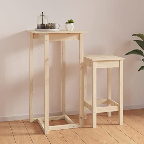 UJCHVHN Item-Mesa de bar de madera maciza de pino, 60 x 60 x 110 cm, mesas de cocina y comedor