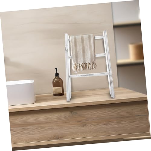 Porte-serviettes gain de place échelle décorative bois blanc