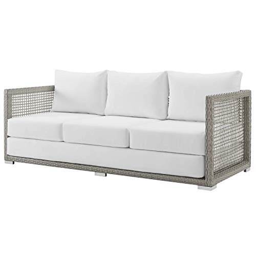 Modern Contemporary Urban Outdoor Patio Balcony Garden Lounge Sofa, Rattan