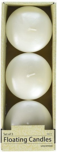 Zest Candle 3-Piece Folding Candles, 4-Inch, Pearl White
