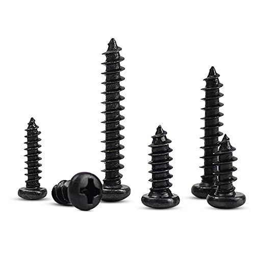 Tornillo autorroscante M3 x 7mm cabeza redonda Phillips negro pack 100 miniatura 2