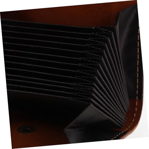 Minimalist Accordion Card Holder for Men Genuine Credit Card Organizer with Snap Button Closure Slots Capacity Business Case4