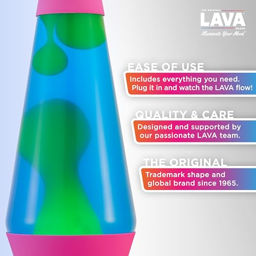 Image of Lava The Original Lamp - 14.5 inch Neon Pink - Classic Liquid Motion Lamp - Green /Yellow and Blue Liquid - Item #2383 (Amazon Exclusive)