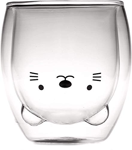 HwaGui Taza de café de doble pared personalizada, taza de té para regalo de cumpleaños, 250 ml, gato Cover