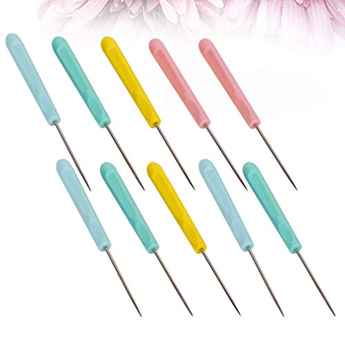 10 agulhas Cabilock Awl com alça de plástico para costura perfurada, faça você mesmo, ferramentas de