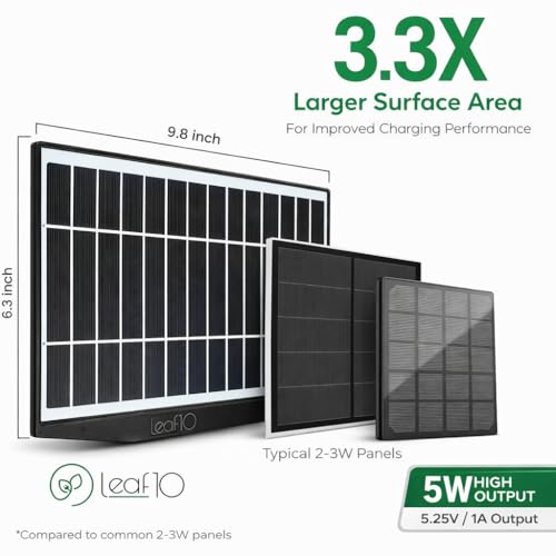 Panel solar Leaf 10 de 5W para mantener tu hogar protegido y tu cámara Arlo activa 3