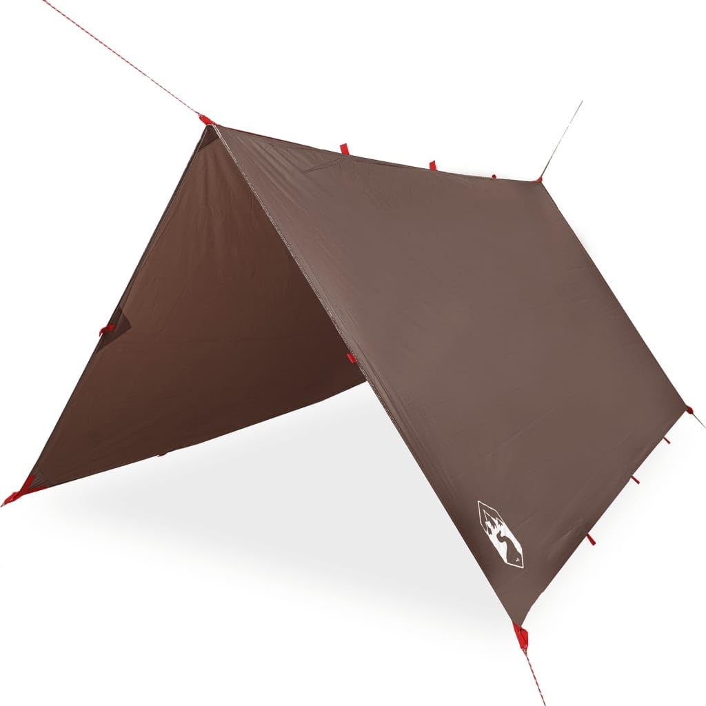 Homgoday Lona de Camping Impermeable marrón 366x306 cm Lona Sombra Exterior Lona para toldo Lona Camping